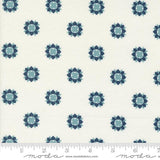 a blue and white flower pattern on a white background
