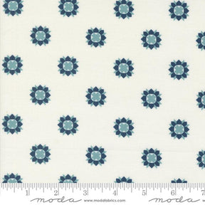 a blue and white flower pattern on a white background