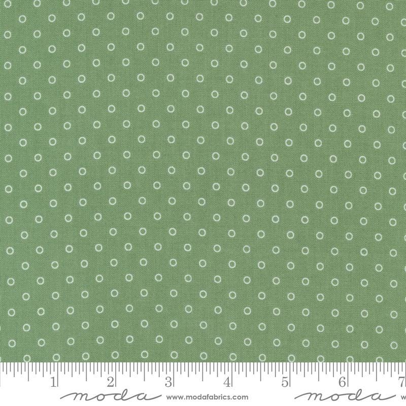 a ruler with a green background with white circles