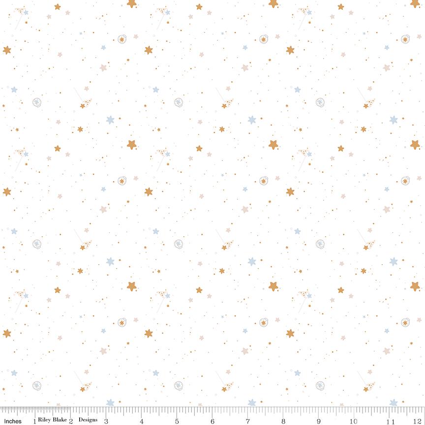 a white background with gold and blue stars