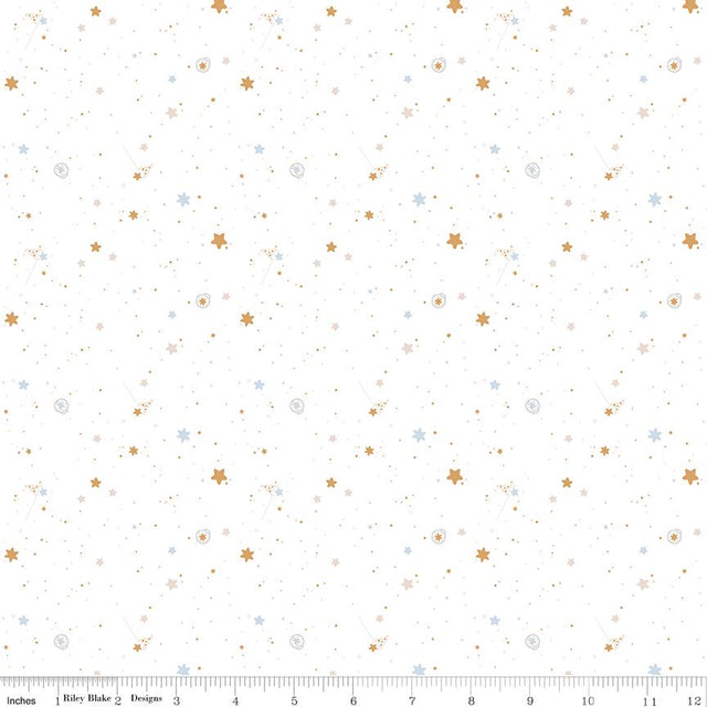 a white background with gold and blue stars