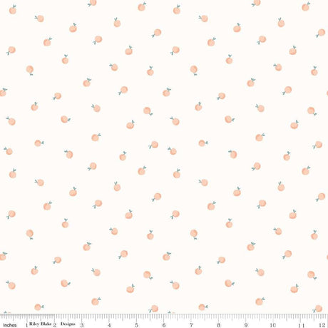 a white background with peaches on it