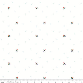 a white background with small red and green flowers