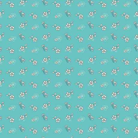 Feed My Soul Tossed Floral Sky C14553-Sky by Sandy Gervais for Riley Blake Designs Sold in 1/2 yard increments cut continuously