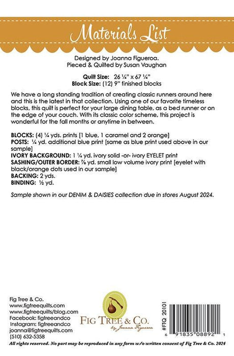 August Blooms Pattern Only FTQ20101 Fig Tree Quilts