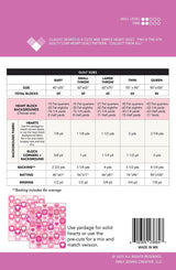 Classic Hearts Quilt Pattern # QLP152 by Quilty Love 5 sizes available see 2nd photo