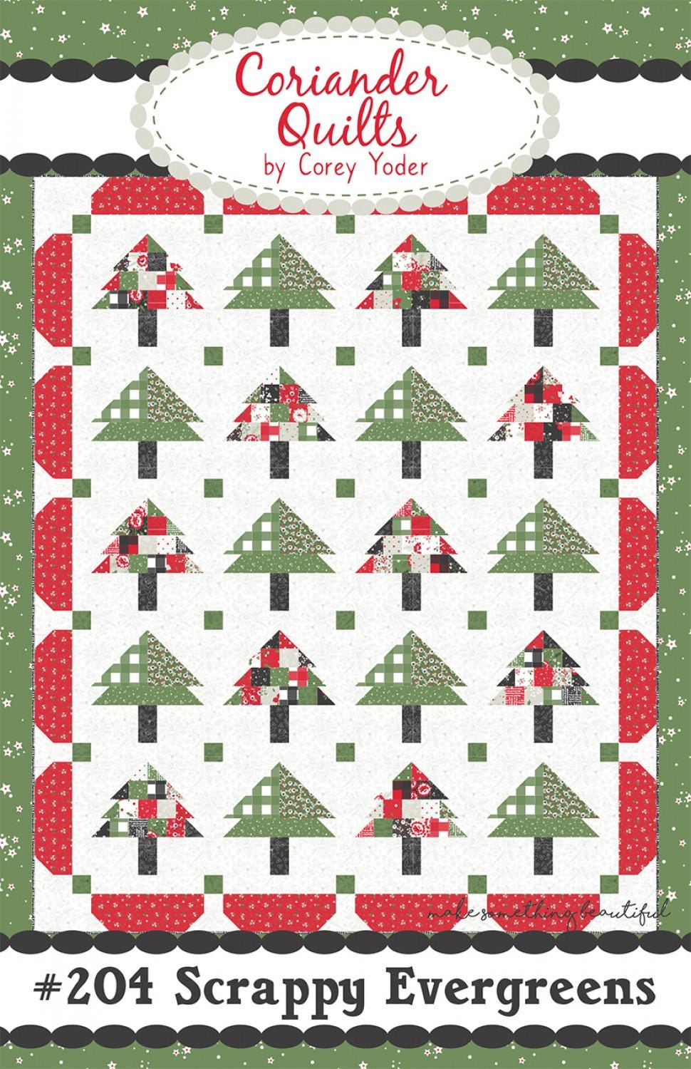 Scrappy Evergreens quilt pattern by Coriander Quilts CQ204 Quilt Size: 66" x 80"