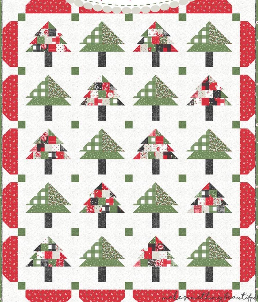 Scrappy Evergreens quilt pattern by Coriander Quilts CQ204 Quilt Size: 66" x 80"