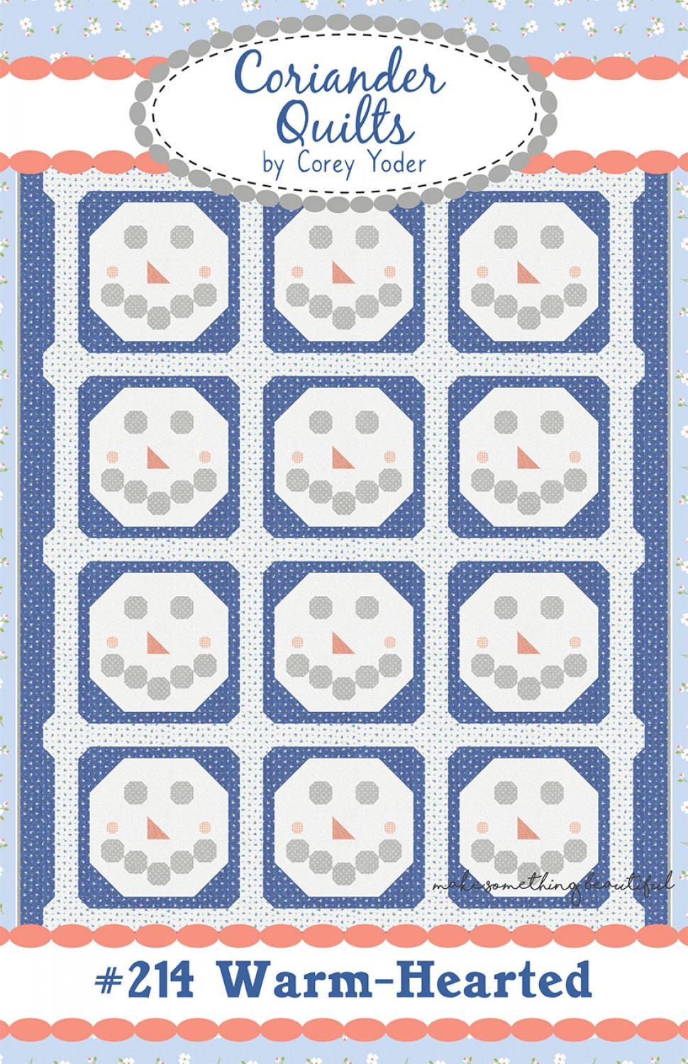 Warm-Hearted Printed Paper Pattern CQ214 by Cory Yoder for Coriander Quilts Finished Size: 56in x 72in