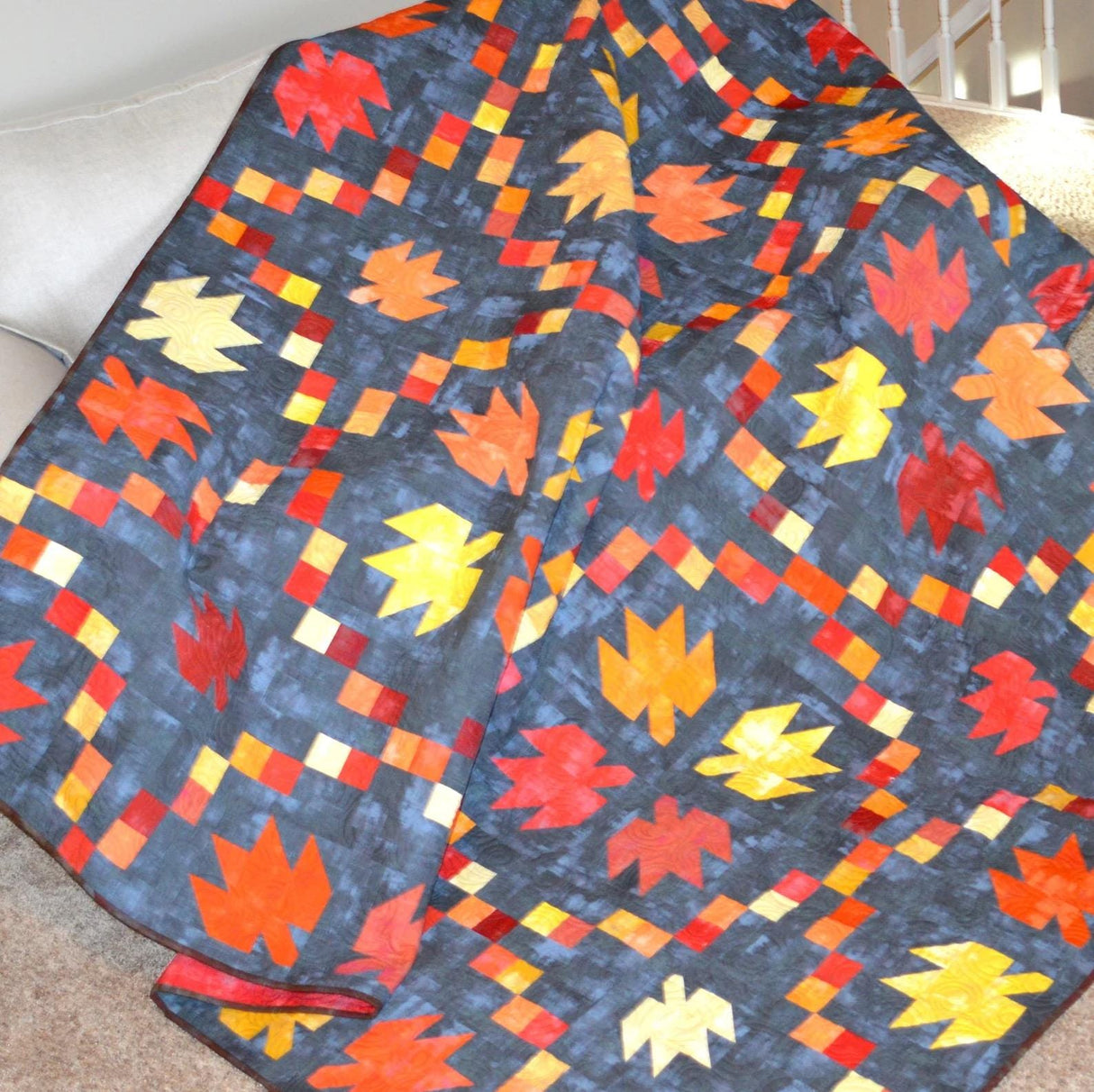 Swirling Leaves Quilt Pattern by Melissa Corry HQ1131 for Happy Quilting 5 sizes