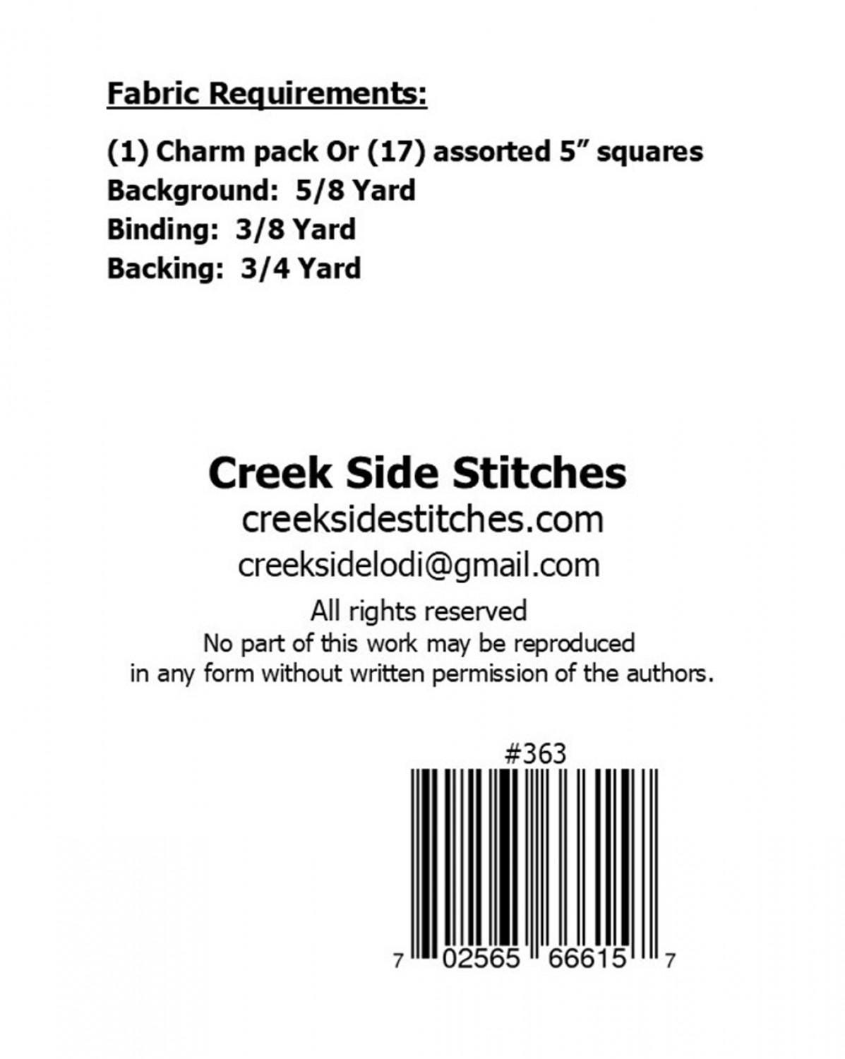 Beaded Charm Pattern CSS363 From Creek Side Stitches 14 x 42 Bin MP