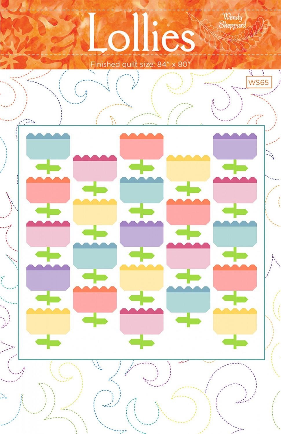 Lollies Quilt Pattern WS65 By Wendy Sheppard Printed Pattern Only Finished Quilt 84" x 80"