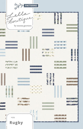 Rugby Quilt Pattern #184 by Vanessa Goertzen for Lella Boutique Finished Size 64 1/2" x 72 1/2"