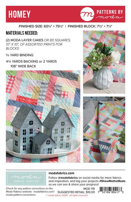 Homey Quilt pattern MOD119 Patterns by Moda