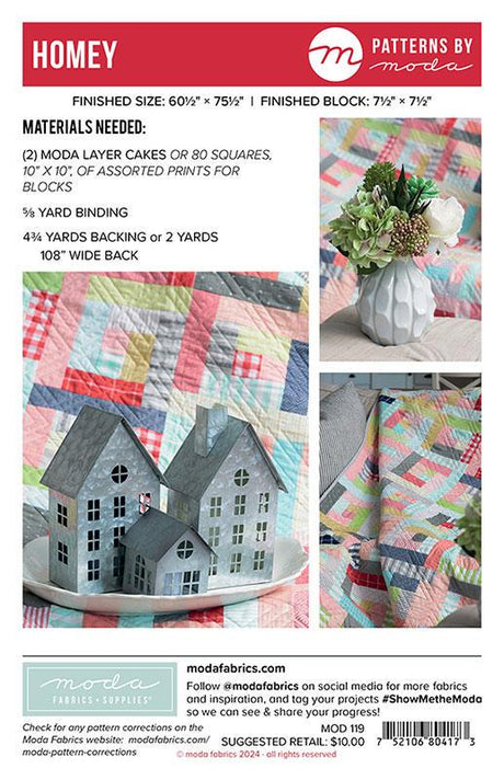 Homey Quilt pattern MOD119 Patterns by Moda