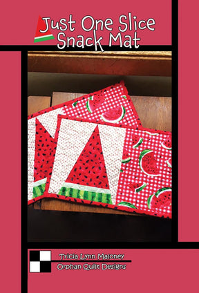 Just One Slice Snack Mat Pattern Card by Tricia Lynn Maloney Orphan Quilt Designs for Villa Rosa Designs finished size 8" x 14"