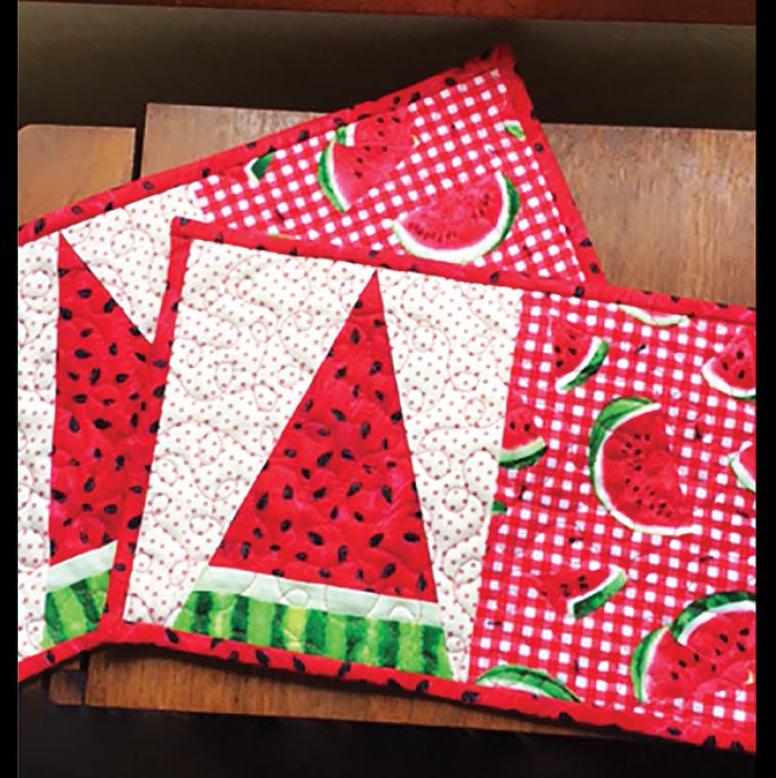 Just One Slice Snack Mat Pattern Card by Tricia Lynn Maloney Orphan Quilt Designs for Villa Rosa Designs finished size 8" x 14"