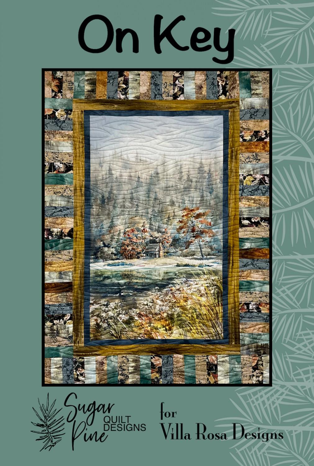 On Key Pattern Card by Sugar Pine Quilt Designs for Villa Rosa Designs finished size 42" x 60"