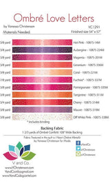 Ombre Love Letters VC 1291 By V and Co. Paper Pattern 54 x 57