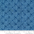 a blue fabric with circles on it