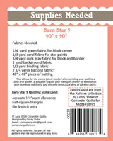 Barn Star 9 Quilt Pattern by Corey Yoder of Coriander Quilts CQ223 Bin MP