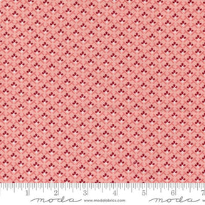 a ruler with a red and white pattern on it