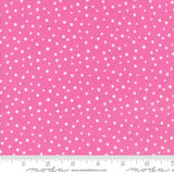 a pink background with white polka dots