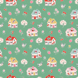 Home Sweet Home Happy Green VR24457 by Elea Lutz for Poppie Cotton Sold in 1/2 yard increments cut continuously.