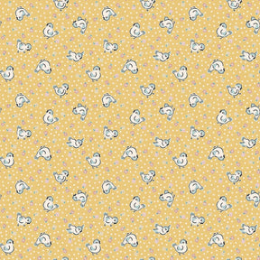 Home Sweet Home Bluebirds Yellow VR24452 by Elea Lutz for Poppie Cotton Sold in 1/2 yard increments cut continuously.
