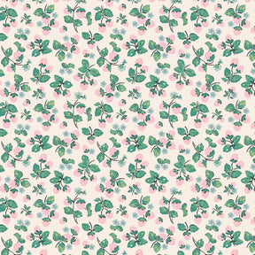 Home Sweet Home Strawberry Cake Cream VR24454 by Elea Lutz for Poppie Cotton Sold in 1/2 yard increments cut continuously.