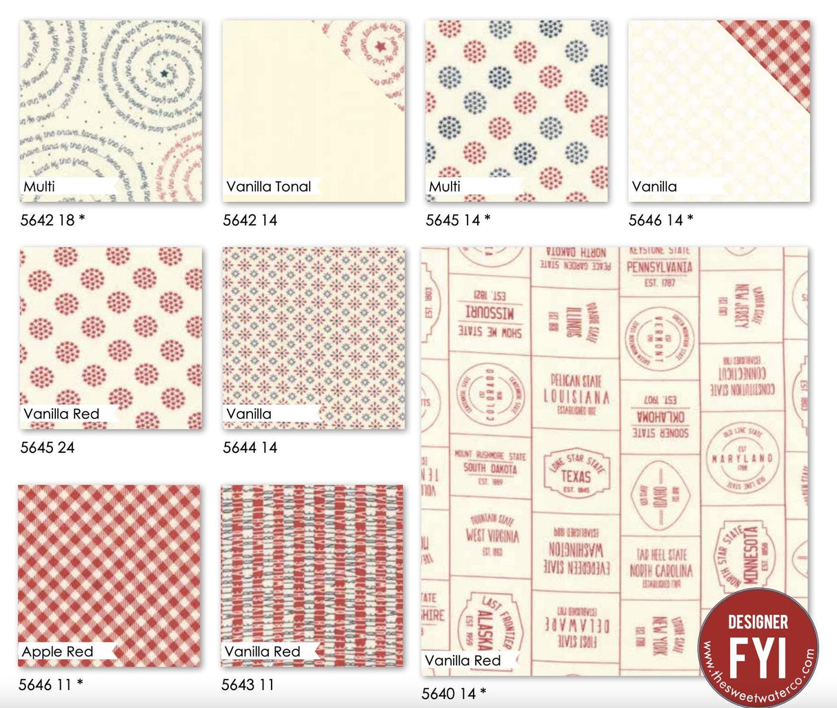 Freedom Vanilla Brave Yardage SKU# 5642-14 by Sweetwater for Moda Fabrics sold in half yard increments
