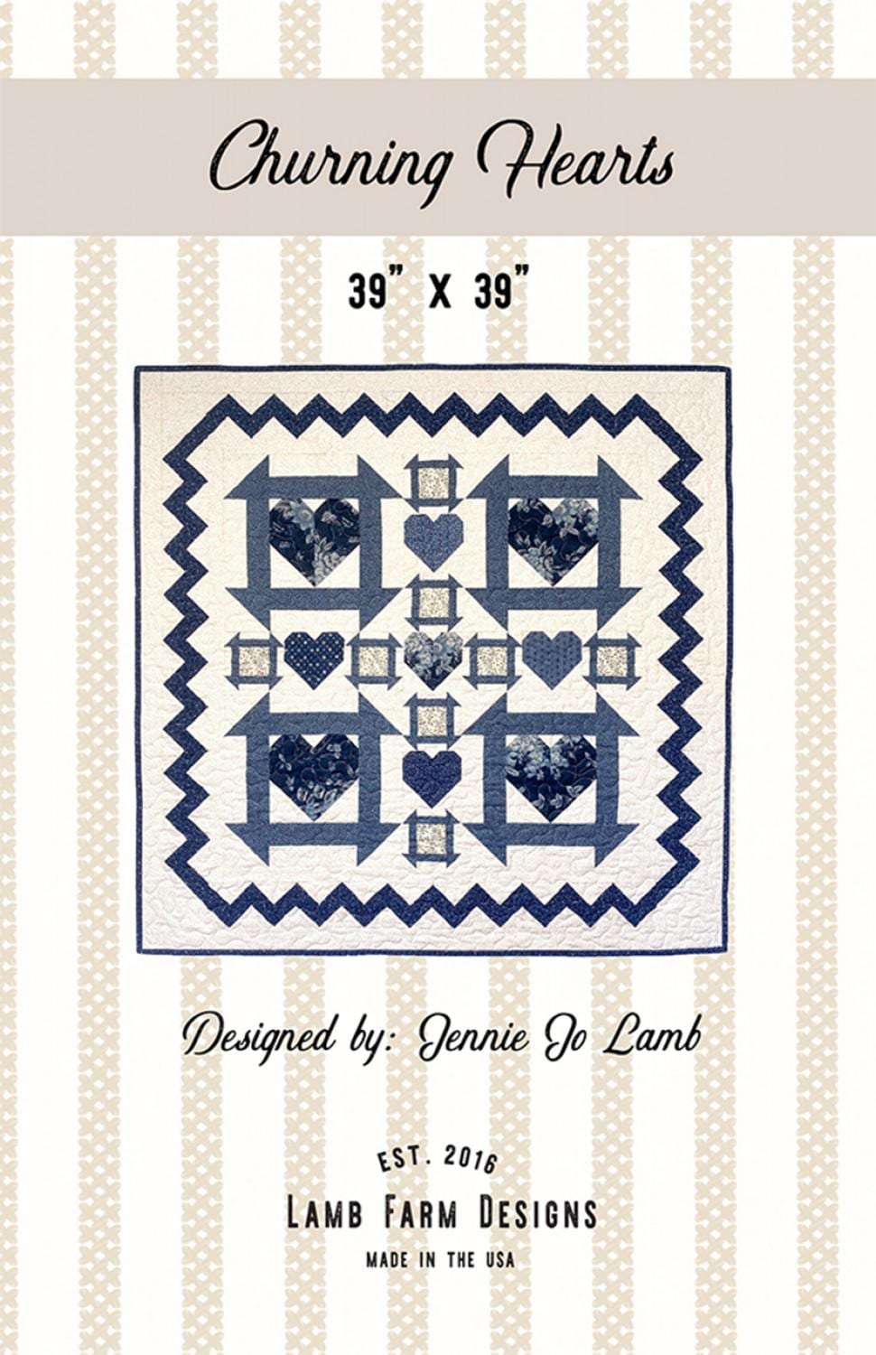 Churning Hearts Printed Quilt Pattern - LFD-104 By Lamb Farm Designs - Jennie Jo Lamb