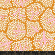 an orange and white pattern with white leaves