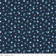 a blue and white teddy bear pattern on a dark blue background