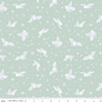 a green background with white birds and stars