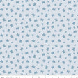 a blue and white background with small stars