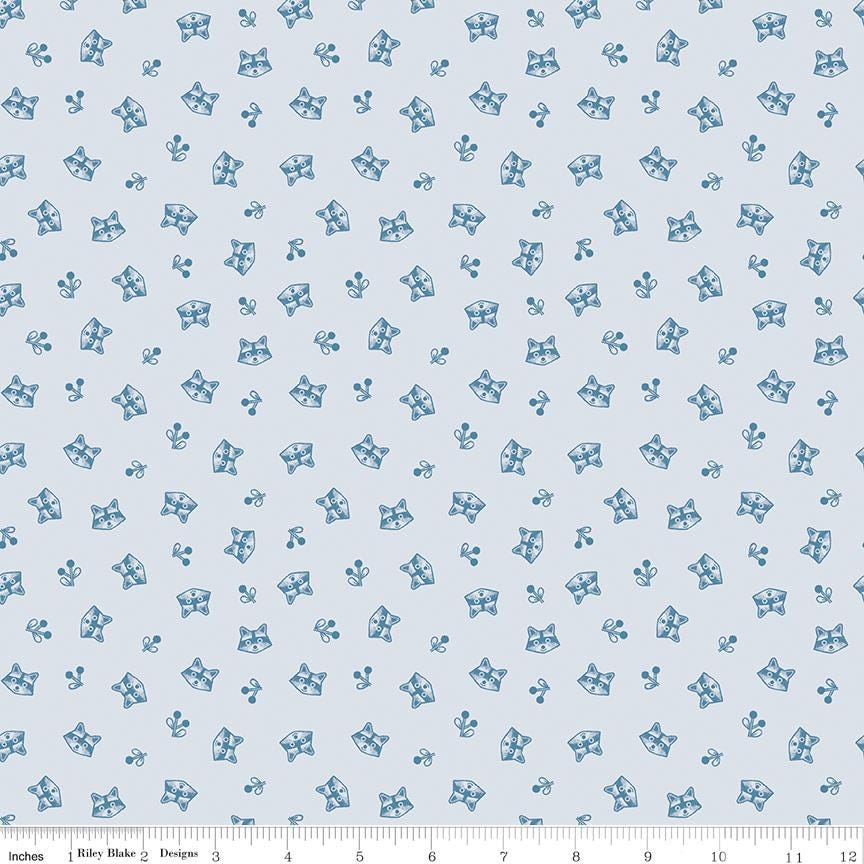 a blue and white background with small stars