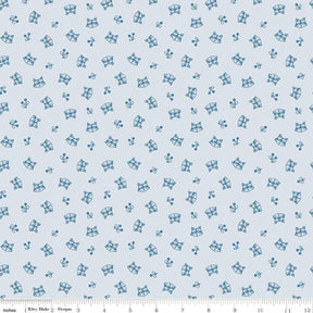 a blue and white background with small stars