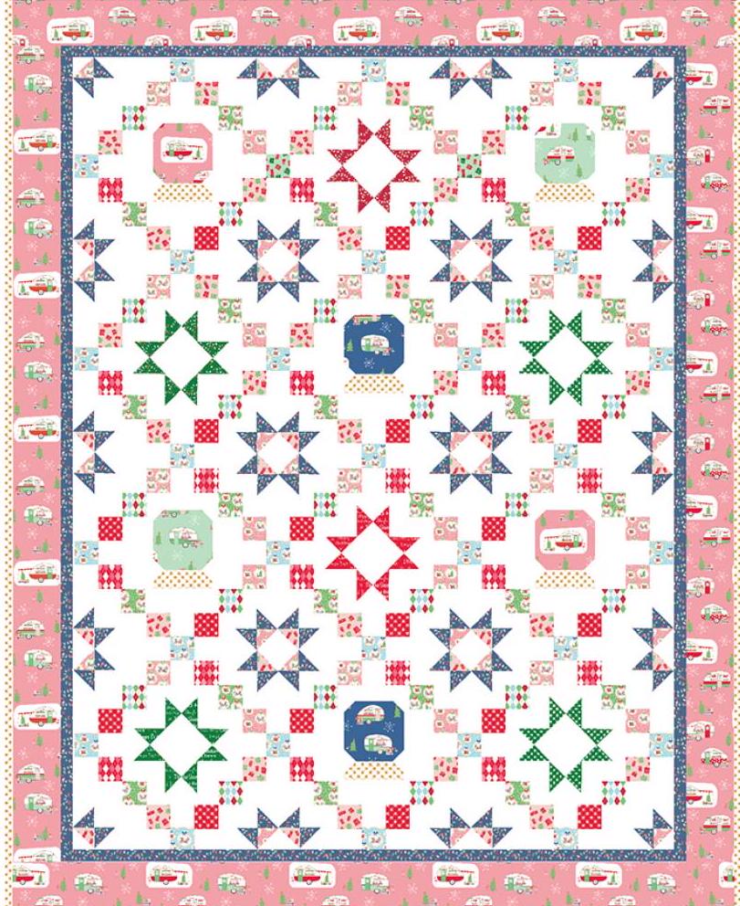 Starry Snow Globe Quilt Pattern by Beverly McCullough, Flamingo Toes Designs FT-8320 60" x 76"