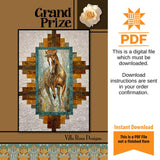 Grand Prize Panel Quilt Pattern - INSTANT DIGITAL DOWNLOAD - From Villa Rosa Designs 51in x 69in
