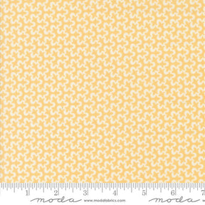 a yellow and white background with a ruler
