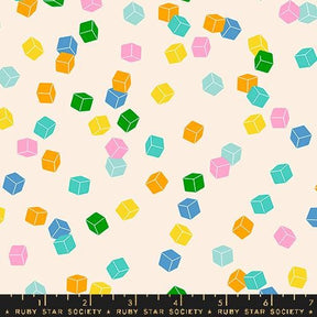 a colorful pattern of cubes on a white background