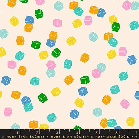 a colorful pattern of cubes on a white background