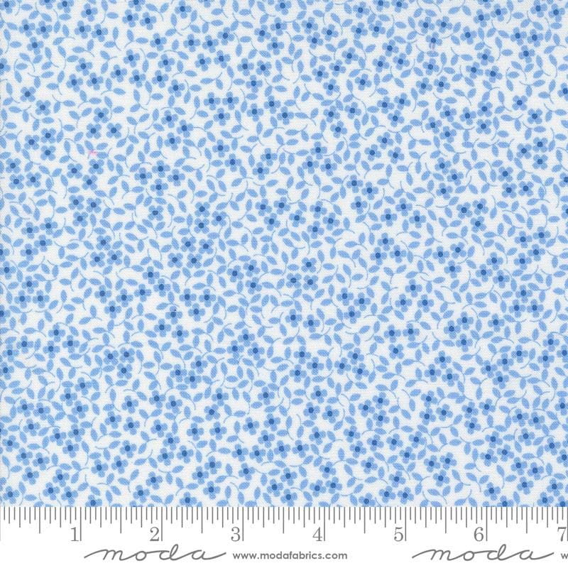 a ruler with a blue and white pattern on it