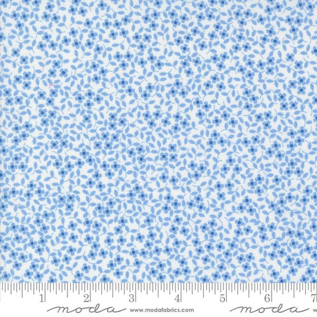 a ruler with a blue and white pattern on it