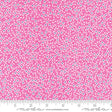 a pink background with blue and white dots