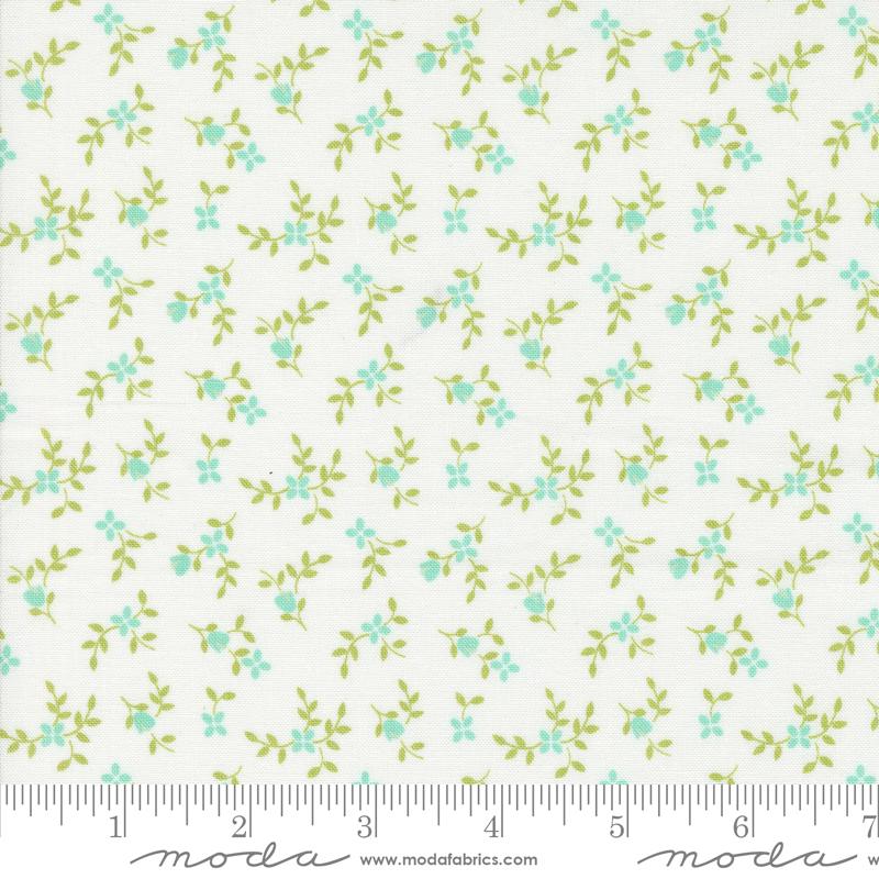 a white background with blue and green flowers