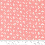 a pink background with white flowers on it