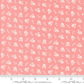 a pink background with white flowers on it