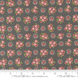 a gray background with pink flowers and circles